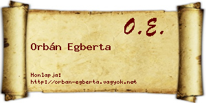 Orbán Egberta névjegykártya