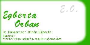 egberta orban business card