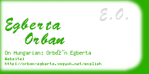 egberta orban business card